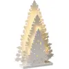 BELIANI LED Weihnachtsdekoration Weiß MDF Weihnachtsbäume zum Aufstell...