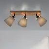 Deckenstrahler Gerda Michel, dreiflammig, Holz/Textil