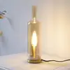 JUST LIGHT. Tischleuchte Bottle, amber, Glas, E14
