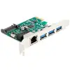 DeLOCK PCI Express x1 Karte zu 3 x USB 5 Gbps Typ-A Buchse + 1 x Gigab...