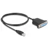 Delock Adapter USB 1.1 Stecker > 1 x Parallel DB25 Buchse