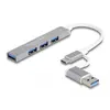 Delock 4 Port Slim USB Hub mit USB Type-C  oder USB Typ-A zu 3 x USB 2...