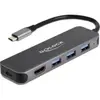 Delock Dockingstation (USB-C, 3 Ports), Dockingstation + USB Hub, Grau