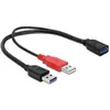 DeLOCK USB 3.2 Gen 1 Y-Kabel, USB-A Stecker + USB-A Stecker > USB-A Buchse