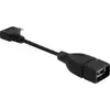 USB 2.0 Adapter, Micro USB Stecker 90° > USB-A Buchse