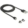 Magnetisches USB 2.0 Kabel, USB-A Stecker > USB-C + Micro-USB Stecker