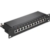 Goobay 93793, RJ-45, Cat6, 22/26, Schwarz, Rackeinbau, 258 mm