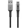 Goobay USB-C auf USB-A mit Metallsteckern, grau, 1m