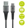 Goobay USB-C auf USB-A mit Metallsteckern, grau, 2m