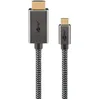 goobay USB-C/HDMI Kabel 1m silber, schwarz