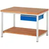 RAU, Werkbank + Arbeitsbock, Werkbank B1250xT900mm m.1 Sbl. 150 u. Abl...