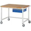 RAU, Werkbank + Arbeitsbock, F. Werkbank Modell 8001 B 1250xT 900xH 88...