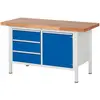 RAU, Werkbank + Arbeitsbock, Werkbank BxTxH 1500x700x840 mm (150 cm, 7...