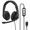Hama HS-USB300 (Kabelgebunden, USB-A), Office Headset, Schwarz