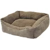 Nobby Tierbett Hunde Komfortbett eckig Classic Teddy taupe