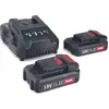 Flex Akku-Pack Power 22Q Set Ladegerät 18 V 2 Akku-Packs 2,5 Ah Schnel...