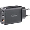 Intenso 65W USB-A, 2x USB-C GaN Ladegerät, schwarz