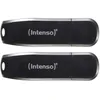 Intenso SPEED LINE USB 3.2 Gen 1x1 Super Speed USB-A Stick, 2x 128 GB, Schwarz