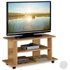 relaxdays TV-Regal TV Board fahrbar, 1-tlg., Holzoptik
