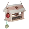 relaxdays Vogelhaus Vogelfutterhaus aus Naturholz