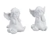 relaxdays Engelfigur Sitzende Grabengel 2er Set (2 St)
