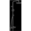 Hansa, Duschsystem, Micra Duschsystem mit Thermostat schwarz matt