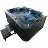 HOME DELUXE - Outdoor Whirlpool Black MARBLE inkl. Treppe und Thermoab...