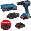 Bosch Akku-Schlagbohrschrauber GSB18V-55 + 3x Akku 4,0Ah + GAL18V-40 0...
