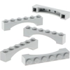 5x Lego Bogenstein 1x6x1 neu-hell grau rund Bogen erhöht Brücke Burg T...
