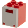 1x Lego Schrank Container Box 2x2x2 rot Tür Briefschlitz hell grau 434...