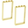 2x Lego Fenster Rahmen 1x4x6 beige Scheibe transparent weiß 60596 5789...