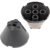 2x Lego Kegel Stein 4x4x2 neu-dunkel grau Achs Loch Zylinder Harry Pot...