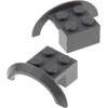 2x Lego Radkasten 4x2 1/2 x1 neu-dunkel grau Kotflügel Schutzblech Rad...