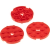 3x Lego Bau Platte rund 4x4 rot mit Loch Stein Scheibe Rundplatte 4515...