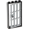 1x Lego Tür Rahmen 1x4x6 schwarz Türblatt Gitter neu-hell grau 60621 6...