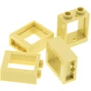 4x Lego Fenster Rahmen 1x2x2 beige ohne Scheibe Haus 6382045 79128 605...