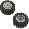 2x Lego Rad 30.4x14 schwarz Felge 18x14 neu-hell grau Achs Loch 92402 ...