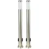 2er Set Stehlampe, 2x Steckdose, Edelstahl, H 110 cm