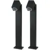 2x Stehleuchte, Alu schwarz Glas, Spot beweglich, H 80 cm