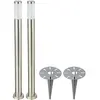 2er Set LED Edelstahl Stehleuchten, H 110 cm