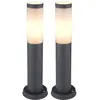 2er Set LED Sockelleuchte, Edelstahl anthrazit, Höhe 45 cm