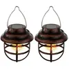 LED Solar Hängeleuchte, rostfarben, H 14 cm