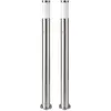 2er Set LED Stehleuchte silber, Bewegungsmelder, H 110 cm