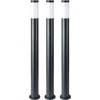 3er Set Stehleuchte, Edelstahl, anthrazit, H 110 cm