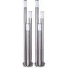 2er Set Stehlampe, Edelstahl silber, 3-Säulen, H 170 cm