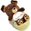 Nici Hund Schläft Im Korb Teddy 12 Cm Braun  Braun One Size