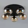 Deckenleuchte Divina, amberfarbig, Ø 49 cm, 5-flammig, Glas