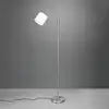 Stehlampe Tommy, nickel/weiß, Höhe 130 cm, Metall/Stoff