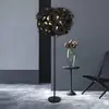 Stehlampe Leavy, schwarz/gold, Höhe 180 cm, Kunststoff
