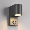 Außenwandleuchte Roya 1flg, Sensor, rund anthrazit
